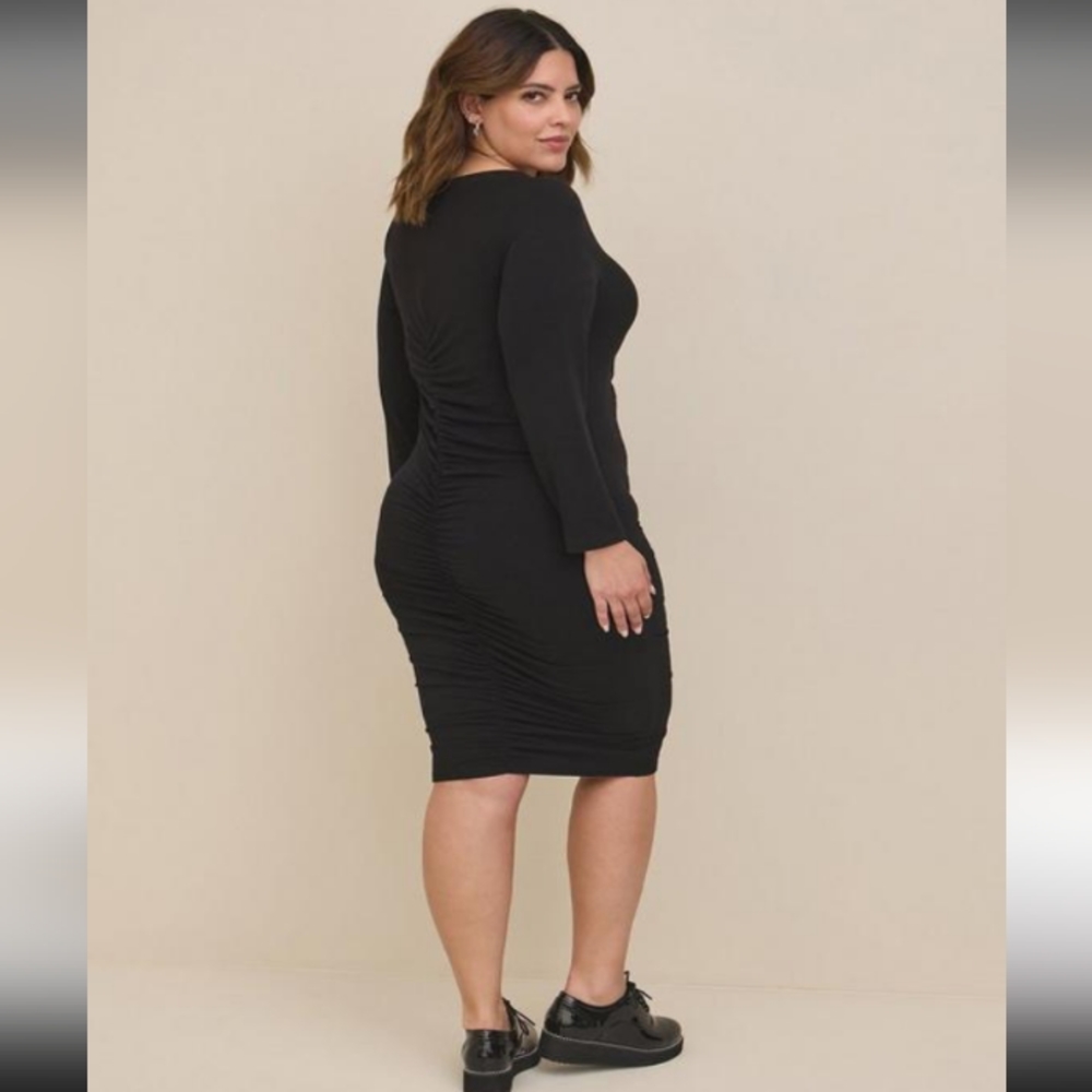NWT 3X Torrid Mini Jersey Bodycon Dress Long Sleeve- Black Sz 3X(22/24) … - Picture 4 of 12